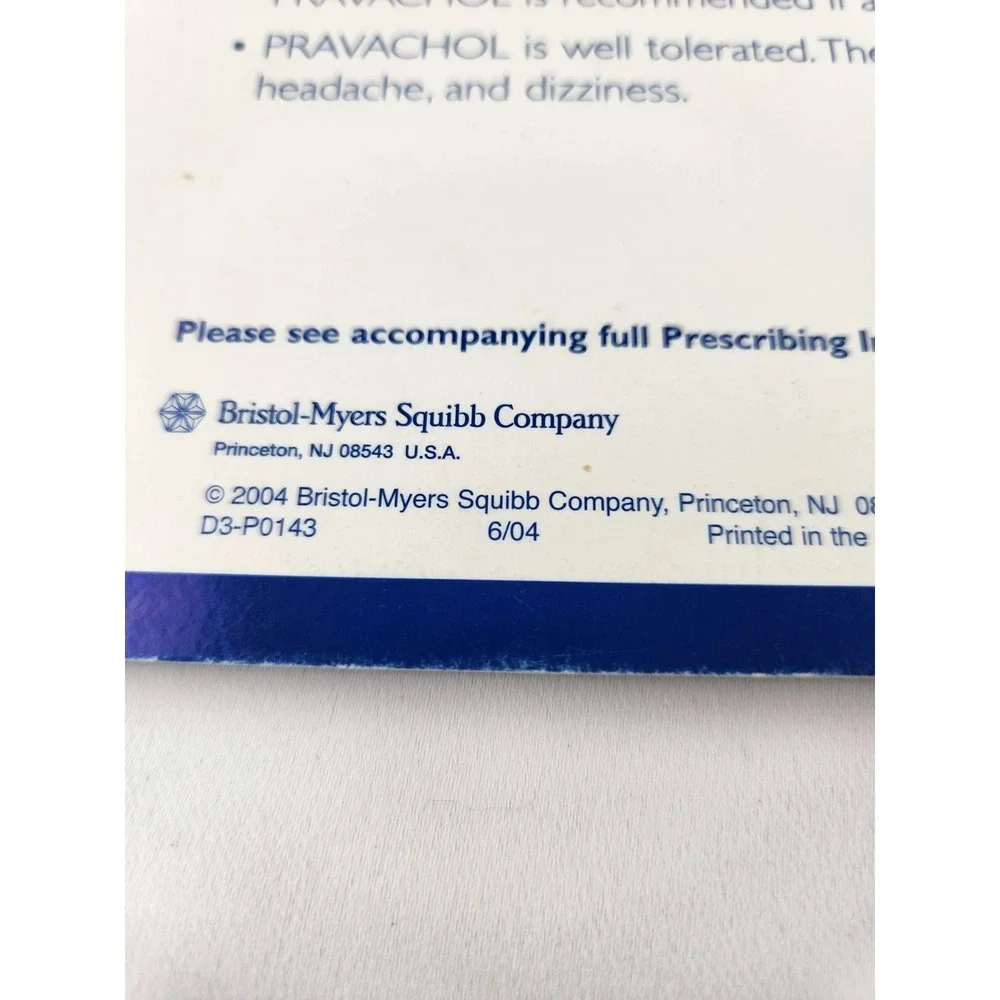 Vintage Pharmaceutical Drug Rep Full Size Memo Notepad Tear Off Pravachol Statin